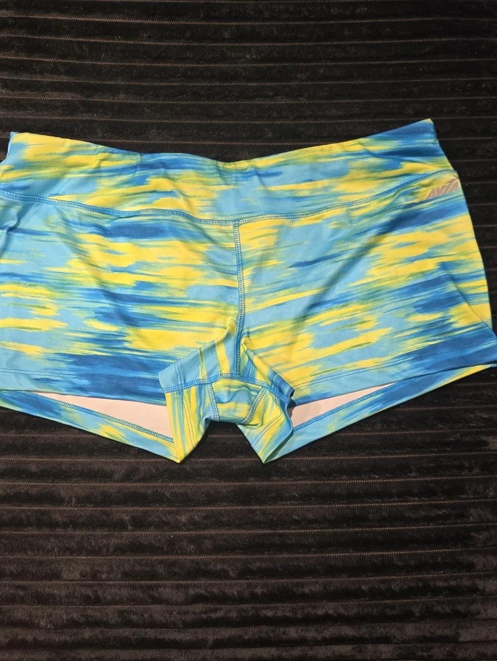 Avia Blue and Yellow Tie-Dye Racerback Swim Top & Shorts